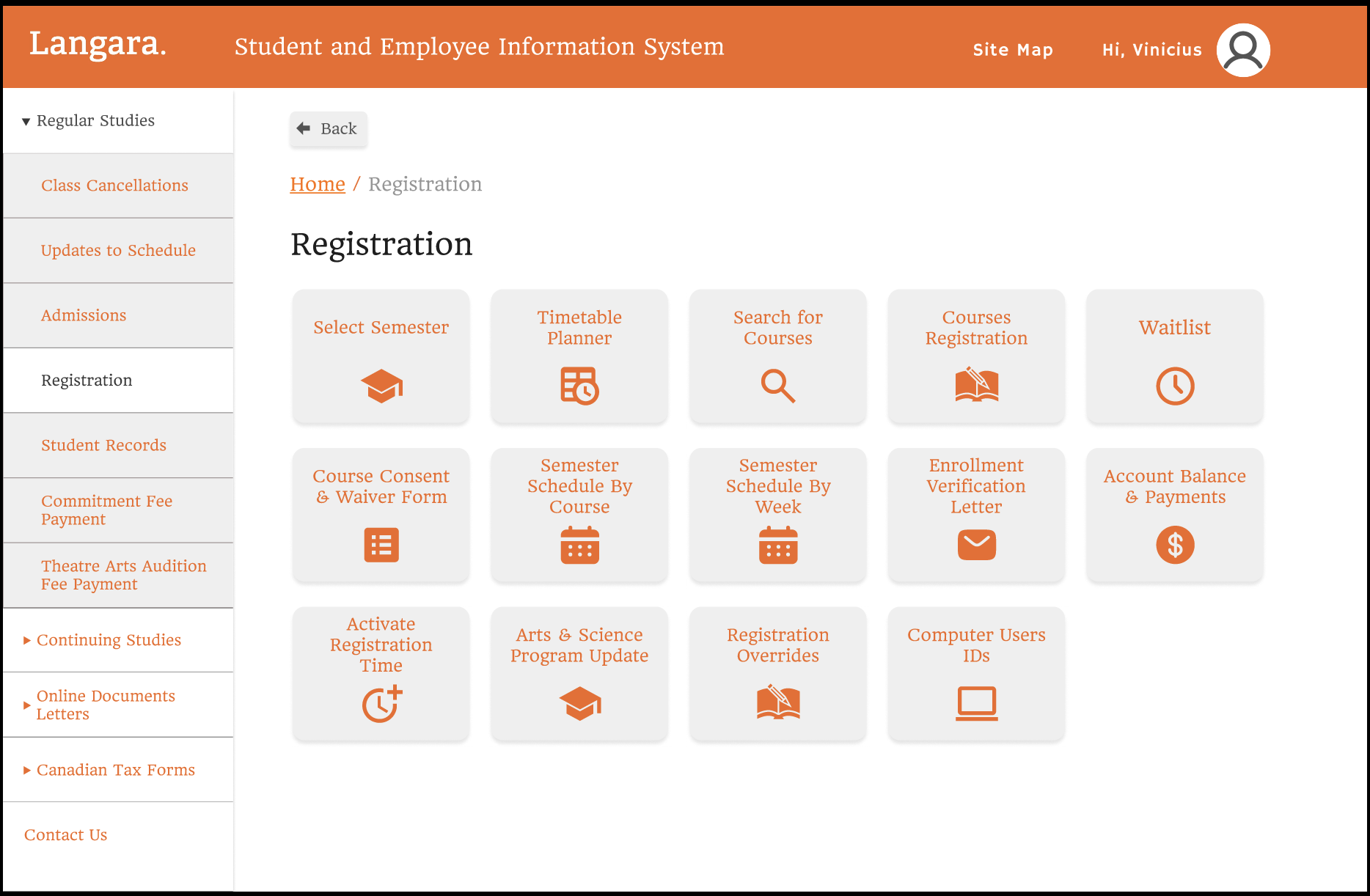 Langara College Dashboard